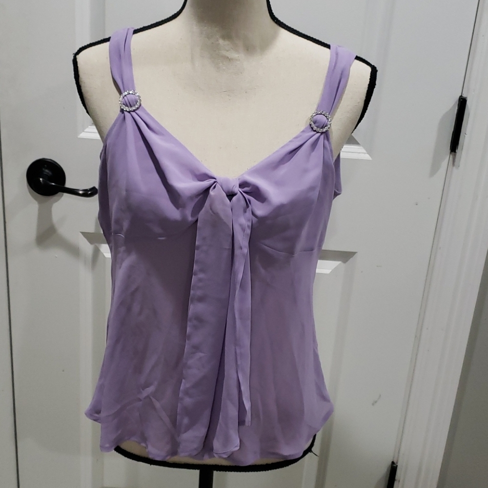 Transparent blouse with rhinestone detail